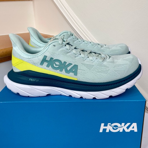NWT Hoka Mach 4 Running Shoes in Blue Glass / Evening Primrose , Hoka One - Picture 4 of 17